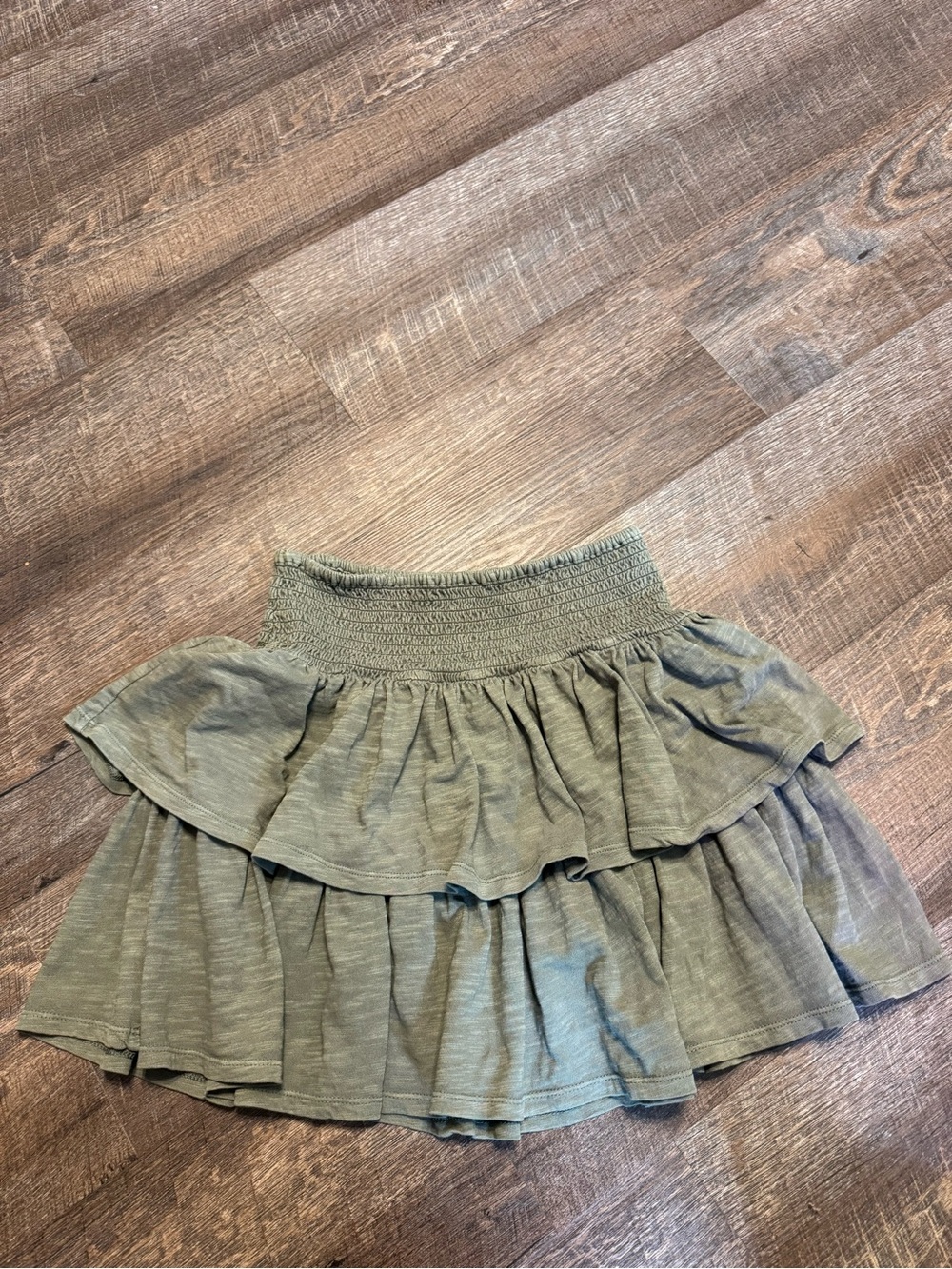 Aerie Olive Green Tiered Ruffle Mini Summer Skirt - Sz S